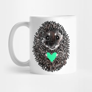 Cute Hedgehog holding a heart Mug